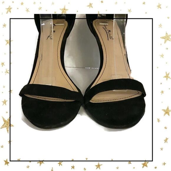 Anne Michelle Black Suede Ankle Strap Heels 8.5 - Picture 5 of 7